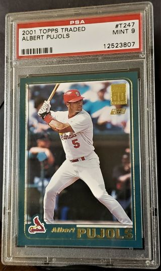 ALBERT PUJOLS 2001 TOPPS CHROME TRADED RC T247 PSA 9 CARDINALS ROOKIE 7