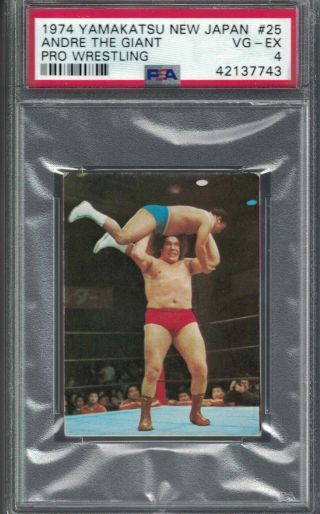 1974 All Yamakatsu Wrestling Andre The Giant Rookie Star Wrestler Card Psa 4