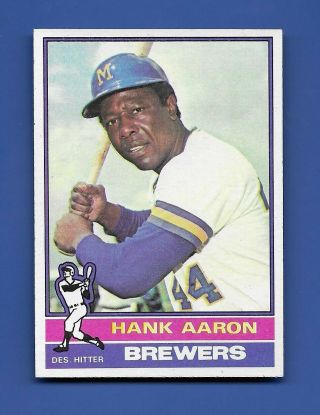 1976 Topps Hank Aaron Milwaukee Brewers 550 Baseball Card Exmt,