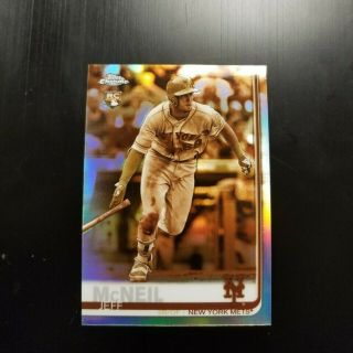 2019 Topps Chrome Jeff Mcneil Rc Sepia Refractor Card No.  152 York Mets