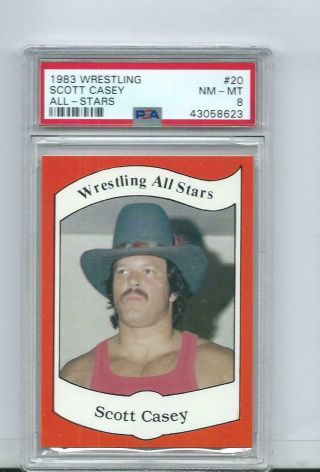 1983 Wrestling All Stars Scott Casey 20 Psa 8 Nm - Mt