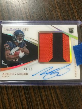 2018 Immaculate Football Card Anthony Miller Chicago Bears 