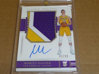 2018/19 National Treasures Moritz Wagner Autograph/auto Jersey Patch /99 K503