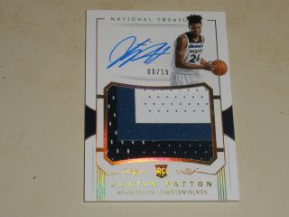 2017 - 18 National Treasures Fotl Rookie Patch Auto Rc Rpa Justin Patton 06/15
