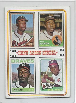 All 5 1974 Topps Baseball Hank Aaron Specials (2,  3,  4,  5,  6) EX 4