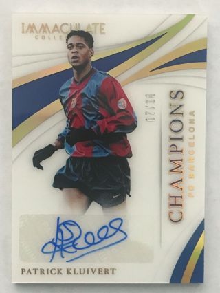 Patrick Kluivert 2018 - 19 Immaculate Champions Fc Barcelona Auto Ssp 4/10
