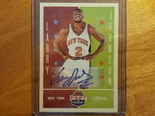 Larry Johnson Knicks Unlv 2012 - 13 Past Present Auto Autograph In Case $$