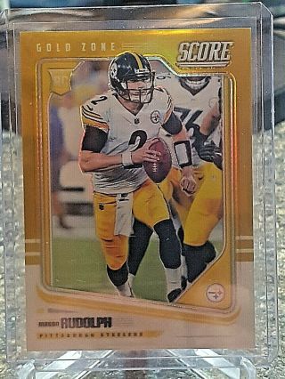 2018 Honors " Gold Zone " Rc Mason Rudolph Steelers Rookie Prizm Refractor D/50