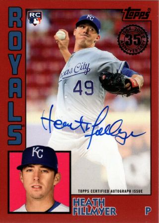 Heath Fillmyer 2019 Topps Series 2 1984 Rookie Autographs Red Auto Rc /25 Royals