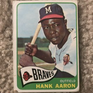 1965 Topps Hank Aaron Milwaukee Braves 170 Baseball Card