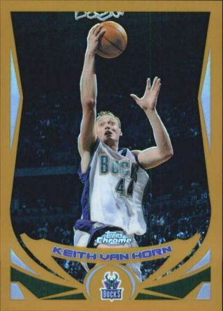 2004 - 05 Topps Chrome Refractors Gold Basketball Card 102 Keith Van Horn/99