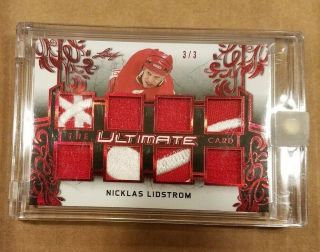 2018 - 19 Leaf Ultimate Memorabilia Nicklas Lidstrom Eight Patch Jersey 3/3