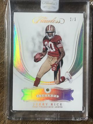 2018 Flawless Canary Yellow Diamond Jerry Rice 2/3 Filthy Rare Card 49ers