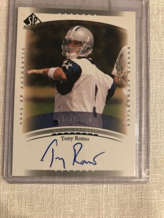 2003 Sp Authentic Tony Romo Rookie Rc Auto 391/1200,  Rdy To Be Graded Gem Mint?