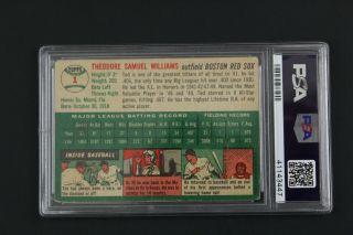 1954 Topps 1 Ted Williams PSA 2.  5 (630 2