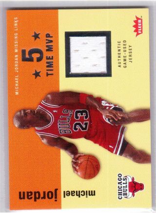 Michael Jordan 2007 - 08 Fleer Missing Links Authentic Game - Jersey Bulls