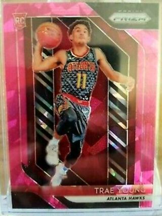 2018 - 19 Panini Prizm Trae Young Pink Cracked Ice Parallel Atlanta Hawks Rookie