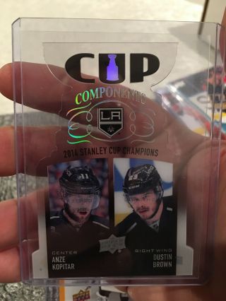 Anze Kopitar & Dustin Brown 2018 - 19 Upper Deck Series 1 Hockey Cup Acetate Sp