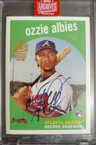 Ozzie Albies 2019 Topps Archives Signature Series AUTO 1/1 2018 ARCHIVES RC 2