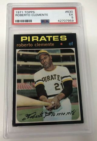 1971 Topps Baseball Card 630 Roberto Clemente Hof Pittsburgh Pirates Psa 5