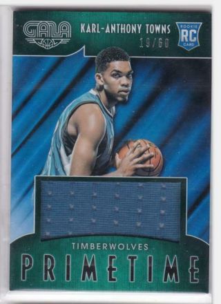 2015 - 16 Karl - Anthony Towns /60 Auto Jersey Panini Gala Rookie Rc
