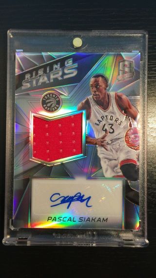 Pascal Siakam 2016 - 17 Spectra Rising Stars Rookie Patch Auto /199 Raptors Finals