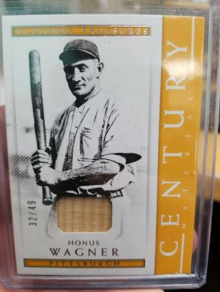 2018 National Treasures Honus Wagner Game Bat Card 32/49 Pirates Hof Ssp