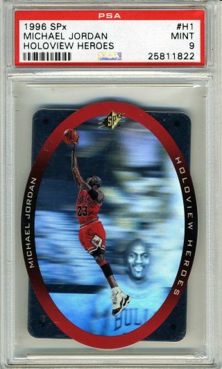 1996 Michael Jordan Spx Holoview Heroes Psa 9 H1 Holo & Diecut Card