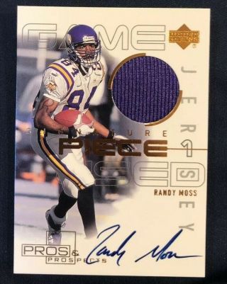 2000 Upper Deck Pros And Prospects Randy Moss Signature Piece 1 Auto Game