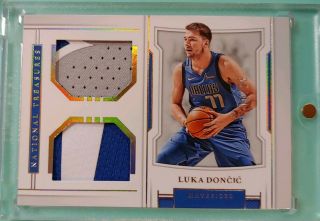 2018 - 19 Luka Doncic National Treasures Rookie Dual Jersey /25 Patches Roy