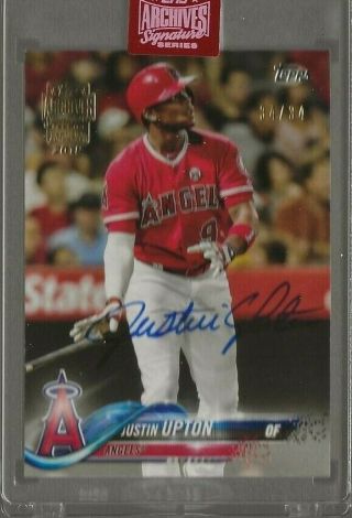 2019 Topps Archives Signature Series Justin Upton 2018 Topps Auto 34/34 Angels