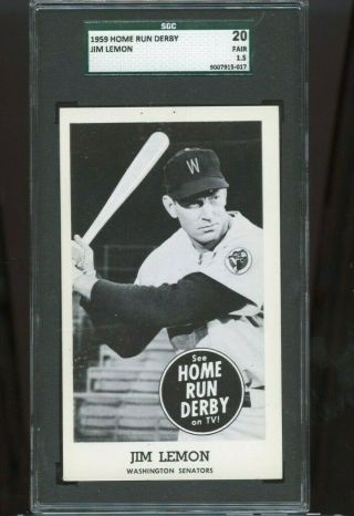 1959 Home Run Derby Jim Lemon Sgc 20 Fair Set Break Staple Holes