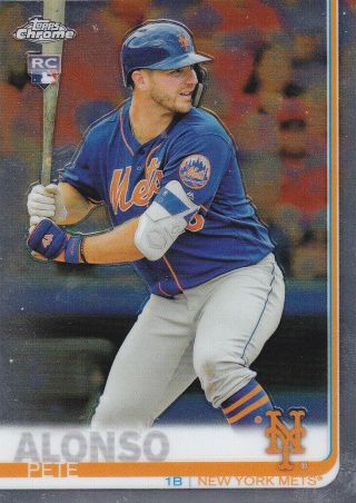 2019 Topps Chrome Pete Alonso Base Rookie Rc 204 York Mets