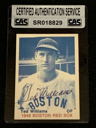 Hof Ted Williams 1975 Tcma 1946 Red Sox Signed Autographed Card Cas Authentic