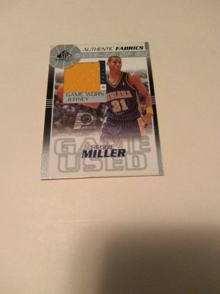 Reggie Miller 2003\04 Sp Authentic Game Game Worn Jersey Card Sp