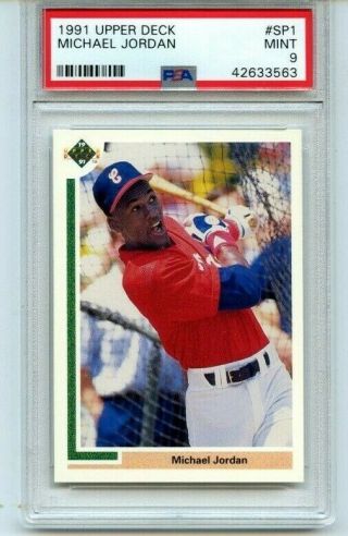 1991 Upper Deck Sp1 Michael Jordan Chicago White Sox Baseball Rookie Card Psa 9