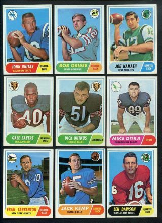 1968 Topps Football Complete Set Vg - Ex/ex Namath Griese 366669 (kycards)