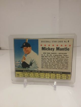 (8) Orig 1961 POST CEREAL Baseball Cards Mantle,  Clemente,  Aaron,  Berra,  Maris,  Mays. 5