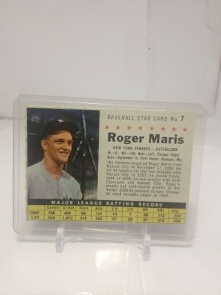 (8) Orig 1961 POST CEREAL Baseball Cards Mantle,  Clemente,  Aaron,  Berra,  Maris,  Mays. 8