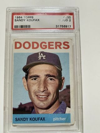 1964 Topps 200 Sandy Koufax Dodgers Hof Psa 2 Good