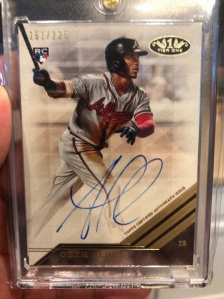 2018 Topps Tier One Ozzie Albies Auto Rc Autograph Rookie 151/225 Braves