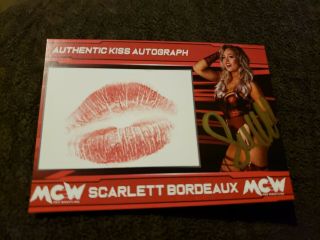 Wwe Tna Roh Scarlett Bordeaux Smoke Show Exclusive Autograph Kiss Card