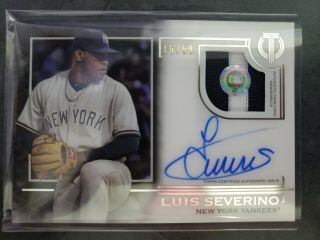 2019 Topps Tribute Game Patch Auto Luis Severino /50 Yankees