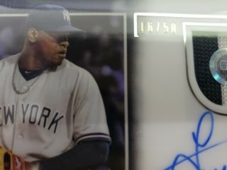 2019 Topps Tribute Game Patch Auto Luis Severino /50 YANKEES 3