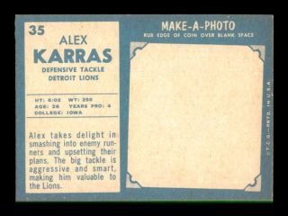 1961 Topps 35 Alex Karras EXMT X1615814 2