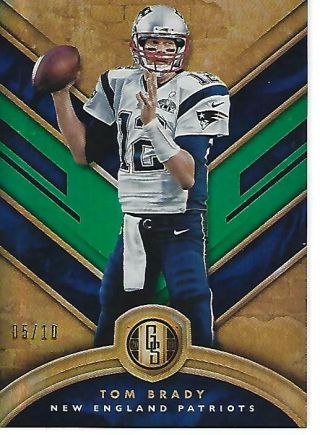 2019 Panini Gold Standard Tom Brady Green And Gold Card 5/10 Made