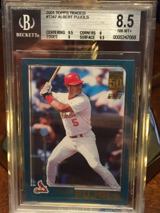 Albert Pujols Rc St Louis 2001 Topps Traded T247 Graded 8.  5 By Beckett