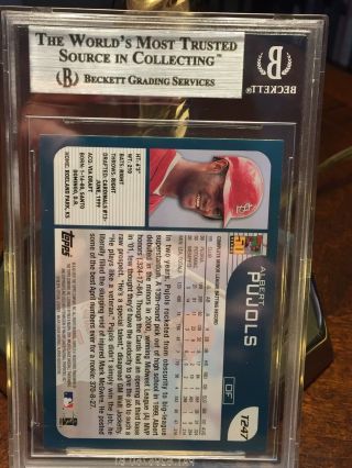 ALBERT PUJOLS RC St Louis 2001 Topps Traded T247 Graded 8.  5 by Beckett 2