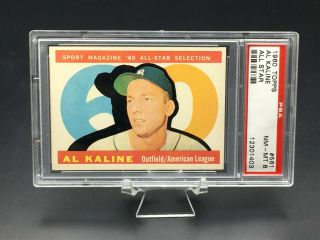 1960 Topps Baseball Al Kaline All - Star Hof Psa Nm - Mt 8 561 Detroit Tigers