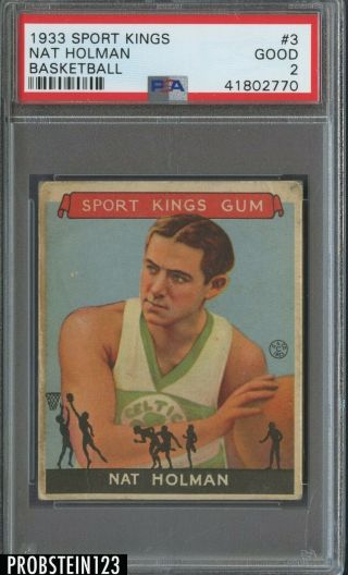 1933 Goudey Sport Kings Basketball 3 Nat Holman Celtics Rc Rookie Hof Psa Good